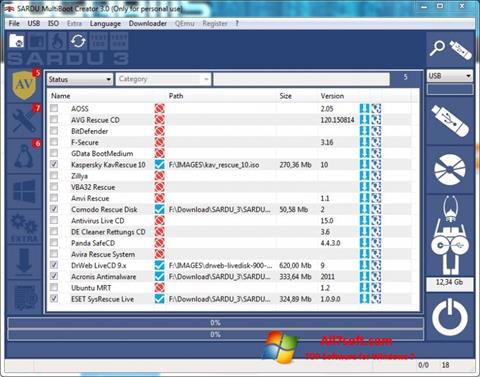 Captura de pantalla SARDU para Windows 7