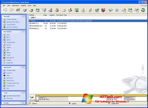 Captura de pantalla Acronis Disk Director Suite para Windows 7