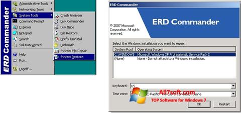 Captura de pantalla ERD Commander para Windows 7
