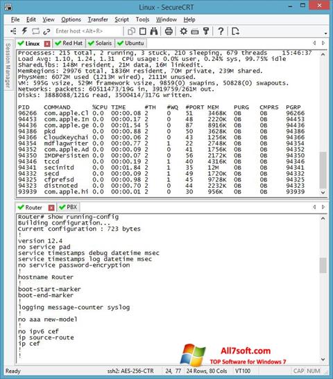 Captura de pantalla SecureCRT para Windows 7