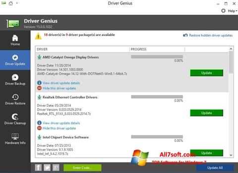 Captura de pantalla Driver Genius para Windows 7