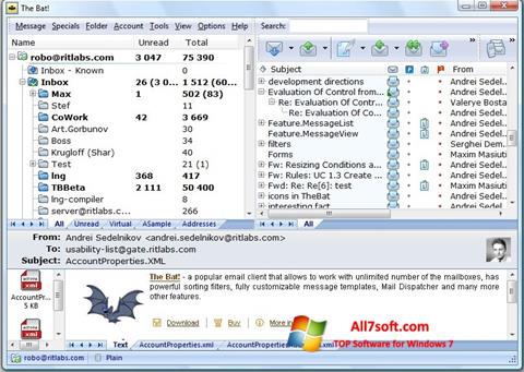 Captura de pantalla The Bat! para Windows 7