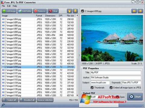 Captura de pantalla Image To PDF Converter para Windows 7