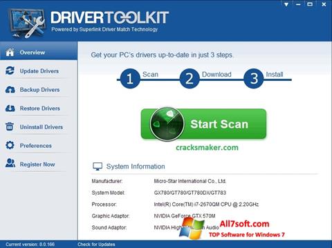 Captura de pantalla Driver Toolkit para Windows 7