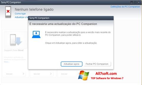 Captura de pantalla Sony PC Companion para Windows 7