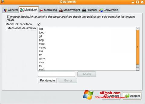 Captura de pantalla Video DownloadHelper para Windows 7