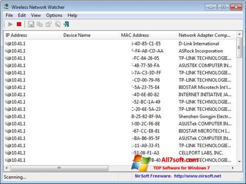 Captura de pantalla Wireless Network Watcher para Windows 7