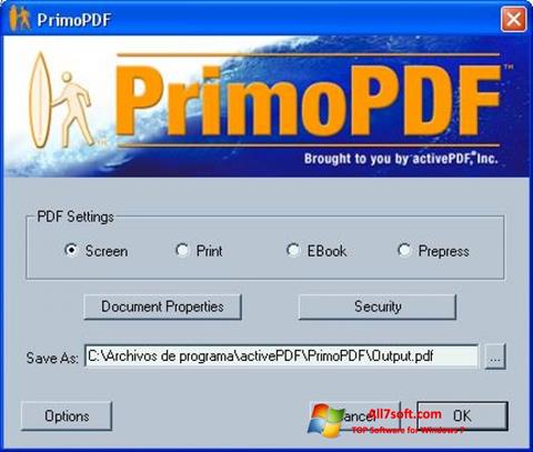 Captura de pantalla PrimoPDF para Windows 7