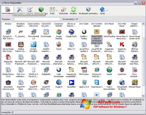 Captura de pantalla Revo Uninstaller para Windows 7