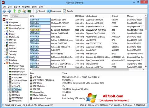 Captura de pantalla AIDA32 para Windows 7