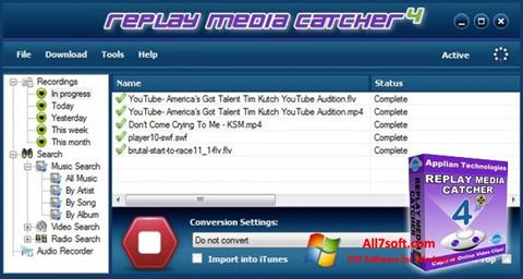 Captura de pantalla Replay Media Catcher para Windows 7