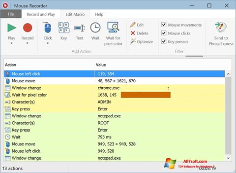 Captura de pantalla Mouse Recorder para Windows 7