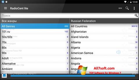 Captura de pantalla Radiocent para Windows 7