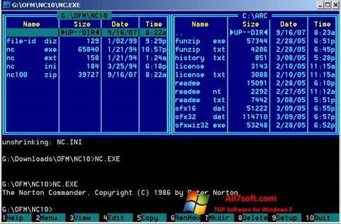 Captura de pantalla Norton Commander para Windows 7