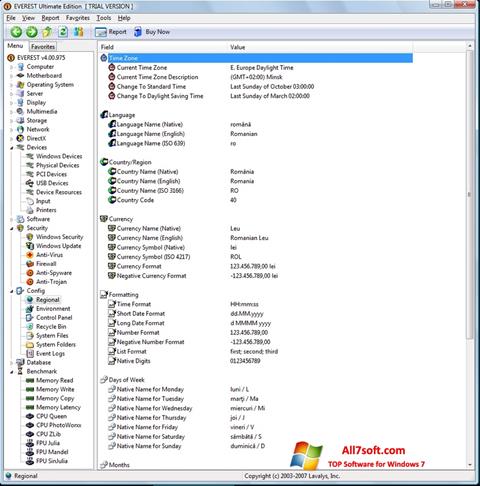 Captura de pantalla EVEREST Ultimate Edition para Windows 7