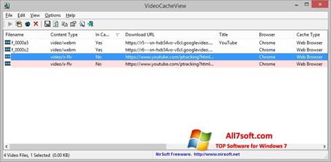 Captura de pantalla VideoCacheView para Windows 7