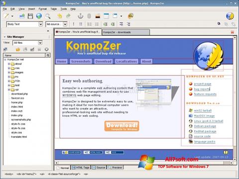 Captura de pantalla KompoZer para Windows 7