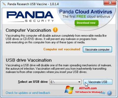 Captura de pantalla Panda USB Vaccine para Windows 7