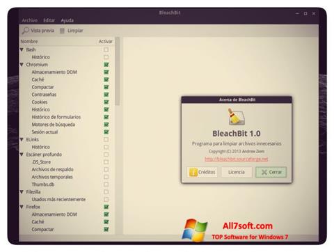 Captura de pantalla BleachBit para Windows 7