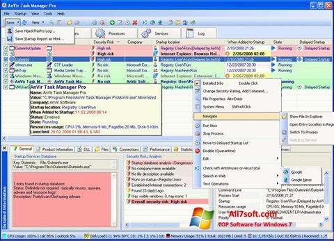 Captura de pantalla AnVir Task Manager para Windows 7