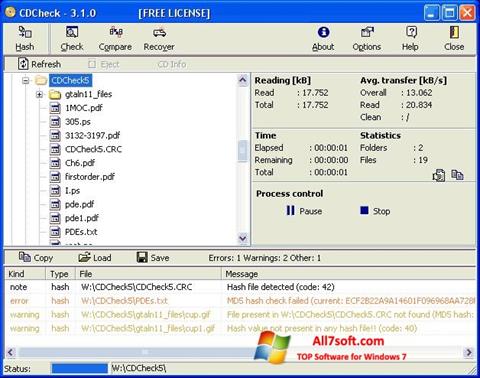 Captura de pantalla CDCheck para Windows 7