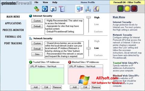Captura de pantalla Privatefirewall para Windows 7