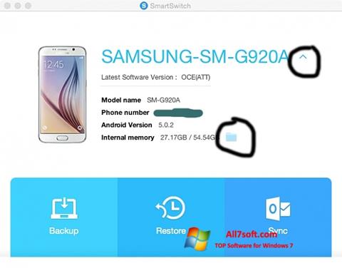 Captura de pantalla Samsung Smart Switch para Windows 7