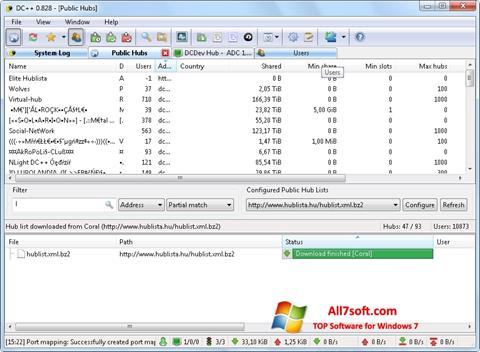 Captura de pantalla DC++ para Windows 7