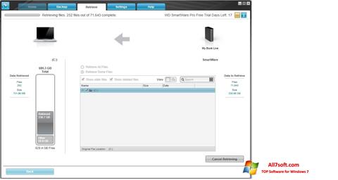 Captura de pantalla WD SmartWare para Windows 7