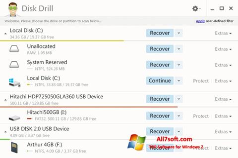 Captura de pantalla Disk Drill para Windows 7