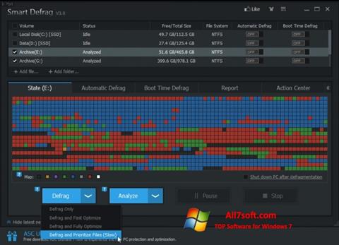 Captura de pantalla Smart Defrag para Windows 7