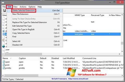 Captura de pantalla Unassociate File Types para Windows 7