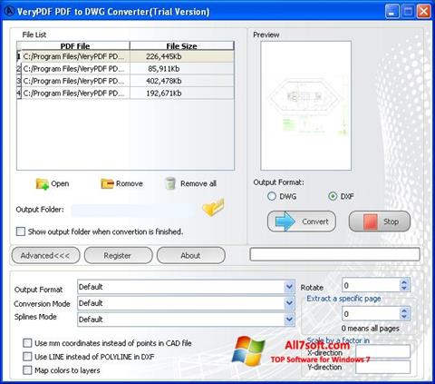 Captura de pantalla PDF to DWG Converter para Windows 7