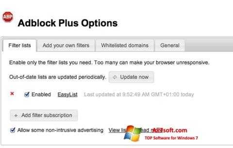 Captura de pantalla Adblock Plus para Windows 7