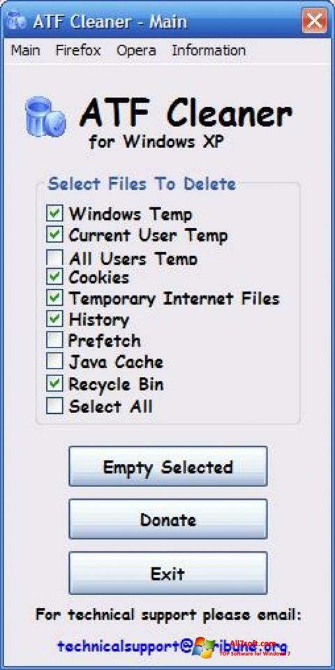 Captura de pantalla ATF Cleaner para Windows 7