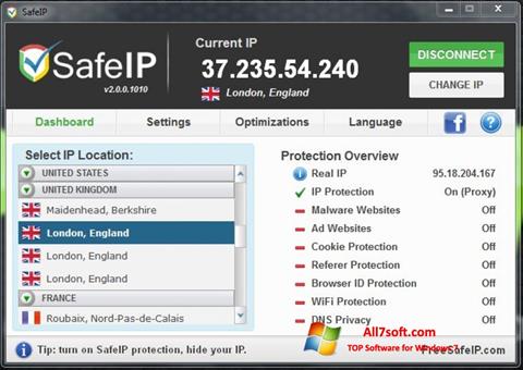 Captura de pantalla SafeIP para Windows 7