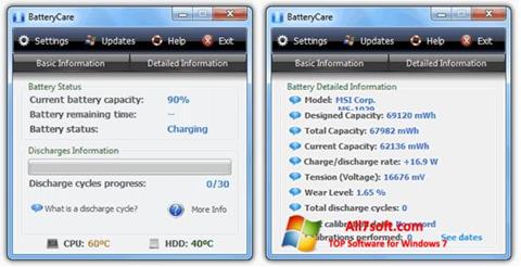 Captura de pantalla BatteryCare para Windows 7