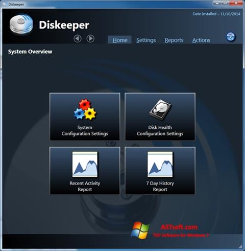 Captura de pantalla Diskeeper para Windows 7