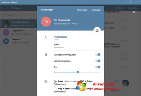Captura de pantalla Telegram para Windows 7