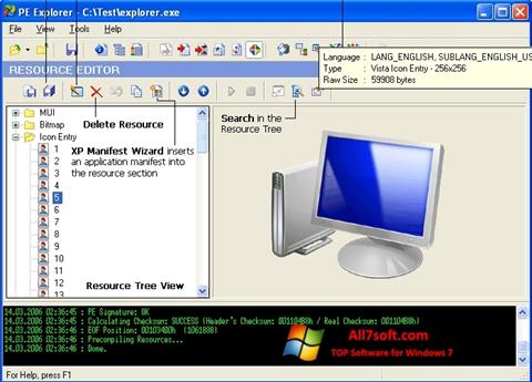 Captura de pantalla PE Explorer para Windows 7