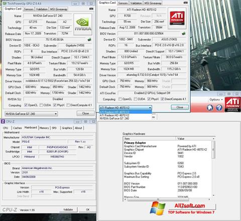 Captura de pantalla GPU-Z para Windows 7