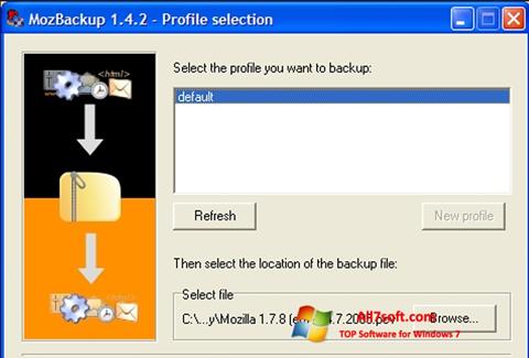 Captura de pantalla MozBackup para Windows 7