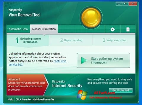 Captura de pantalla Kaspersky Virus Removal Tool para Windows 7