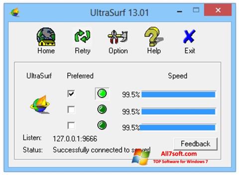 Captura de pantalla UltraSurf para Windows 7