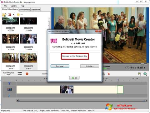 Captura de pantalla Bolide Movie Creator para Windows 7