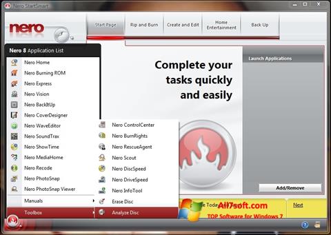 Captura de pantalla Nero StartSmart para Windows 7