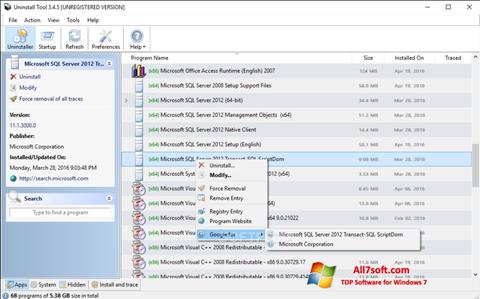Captura de pantalla Uninstall Tool para Windows 7