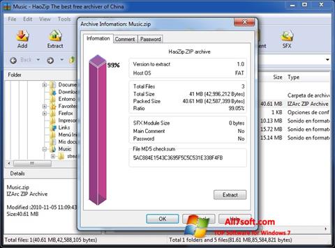 Captura de pantalla HaoZip para Windows 7