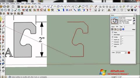 Captura de pantalla SketchUp para Windows 7