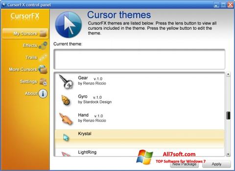 Captura de pantalla CursorFX para Windows 7